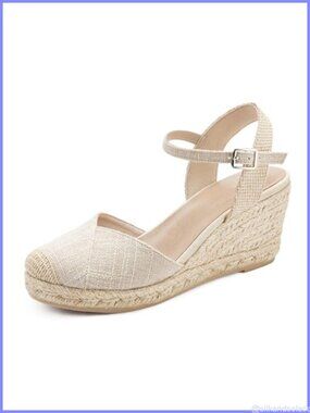 Espadrille Wedge Sandals Closed Toe Platform Summer Shoes Buckle Strap